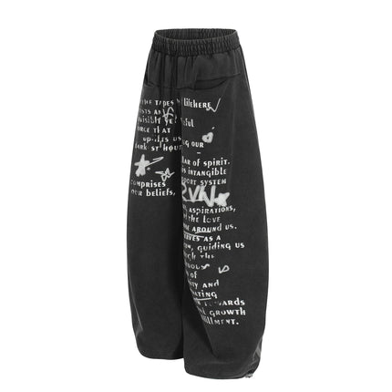 TALKLESSFASHION Washed Scimitar Wide Sweatpants