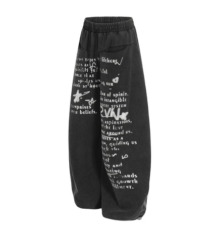 TALKLESSFASHION Washed Scimitar Wide Sweatpants