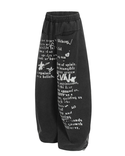 TALKLESSFASHION Washed Scimitar Wide Sweatpants