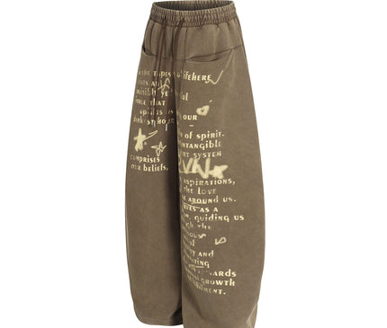 TALKLESSFASHION Washed Scimitar Wide Sweatpants