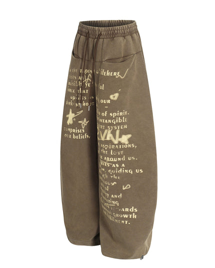 TALKLESSFASHION Washed Scimitar Wide Sweatpants