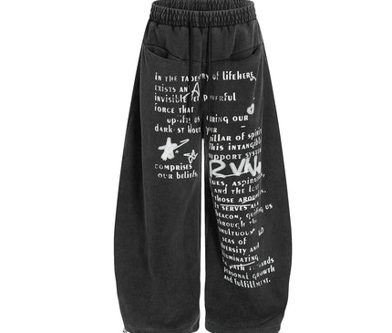 TALKLESSFASHION Washed Scimitar Wide Sweatpants