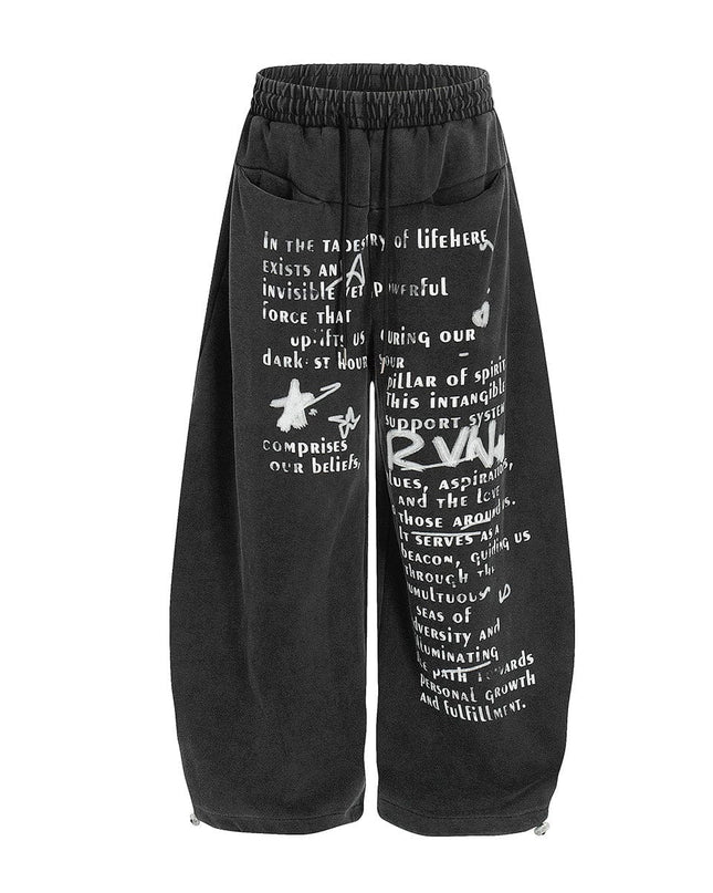 TALKLESSFASHION Washed Scimitar Wide Sweatpants