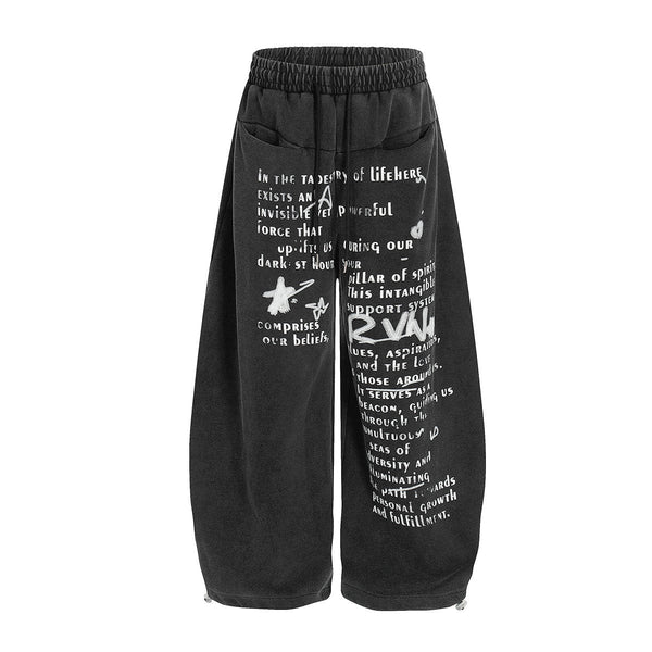 Washed Scimitar Wide Sweatpants