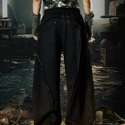 TALKLESSFASHION Wasteland Cropped Hooded Vest & Slacks Set