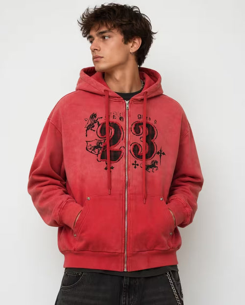 THETLSTUDIO Wasteland Embroidered Zip-Armor Hoodie
