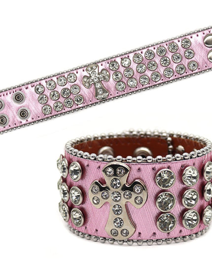 TALKLESSFASHION White-pink cross hip-hop punk hand band