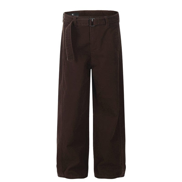 THETLSTUDIO XL / Brown G6636-2 GXFortune American Retro Commuter Belt Machete Jeans Men's and Women's Trendy Loose Straight Casual Pants — 2