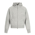 TALKLESSFASHION XL / Flower Grey MY017 GXFortune American Vintage Cleanfit Knit Men's and Women's Loose Casual Zip Cardigan Hooded Sweater