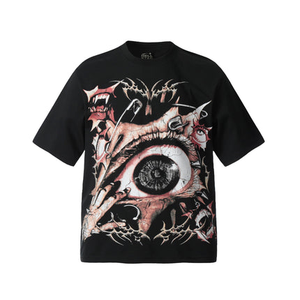 TALKLESSFASHION XL HELLSTARSTA All-over vintage short sleeve T-shirt tie clip