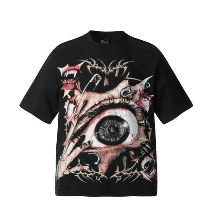 THETLSTUDIO XL HELLSTARSTA All-over vintage short sleeve T-shirt tie clip