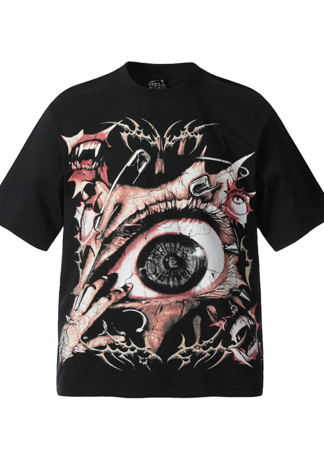 TALKLESSFASHION XL HELLSTARSTA All-over vintage short sleeve T-shirt tie clip