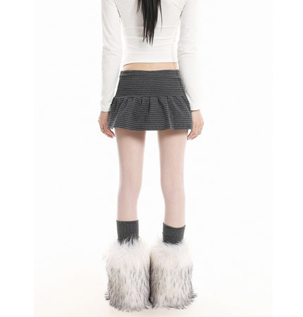 THETLSTUDIO XPKAEAX American High Street Striped Strap Design Skirt Women's New Lazy Style High-Waisted Flower Bud Skirt for Spring