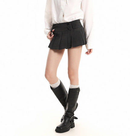 THETLSTUDIO XPKAEAX American Vintage Solid Color Design Skirt Women's Spring New Preppy Versatile Slim Pleated Skirt