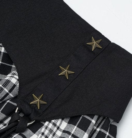 THETLSTUDIO XPKAEAX Chic Vintage Lace Stitched Plaid Skirt Women's Spring New Contrast Irregular Cake Skirt