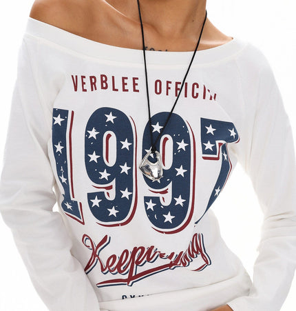 THETLSTUDIO XPKAEAX Spice Girl Style American High Street Slim Long Sleeve T-Shirt Women's New Off-the-Shoulder Slimming Top for Fall 2025