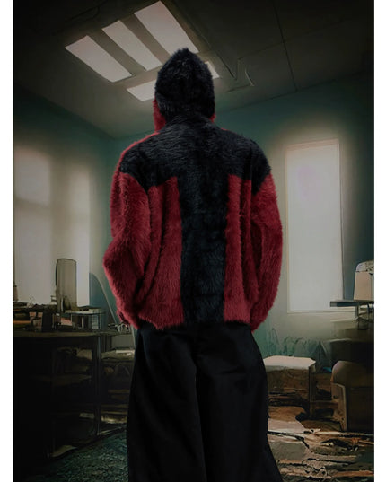 TALKLESSFASHION Y2K Mohair Hooded Cardigan