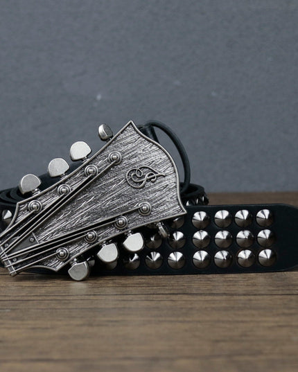 TALKLESSFASHION Y2K Punk Rivet Guitar Belt
