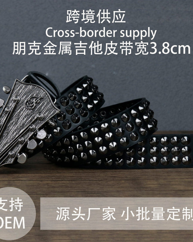TALKLESSFASHION Y2K Punk Rivet Guitar Belt