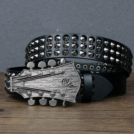 TALKLESSFASHION Y2K Punk Rivet Guitar Belt