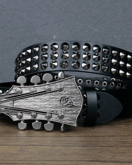 TALKLESSFASHION Y2K Punk Rivet Guitar Belt