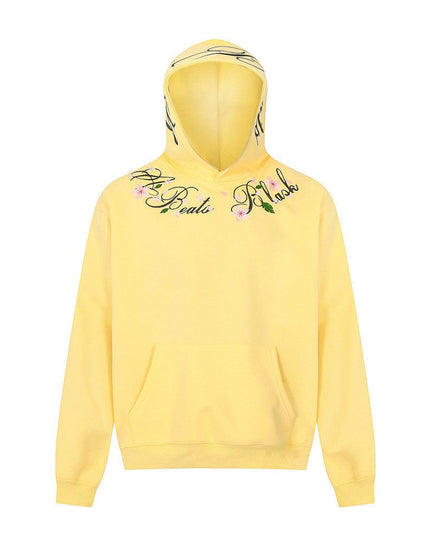 TALKLESSFASHION Yellow / L Embroidery Letter Printed hoodie—5001