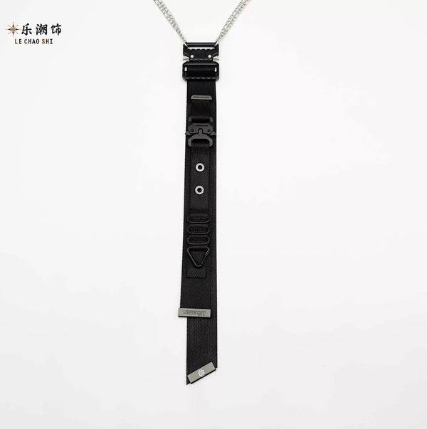 Functional Wind Dark Nylon Metal Tie