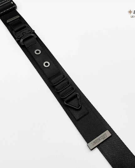 TALKLESSFASHION ZD001 Functional Wind Tie - Black Functional Wind Dark Nylon Metal Tie