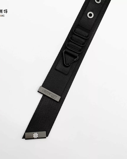 TALKLESSFASHION ZD001 Functional Wind Tie - Black Functional Wind Dark Nylon Metal Tie